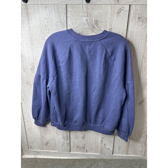 Aerie Womens Size Medium Blue Pullover Sweatshirt Long Sleeves Fleece - Picture 2 of 7